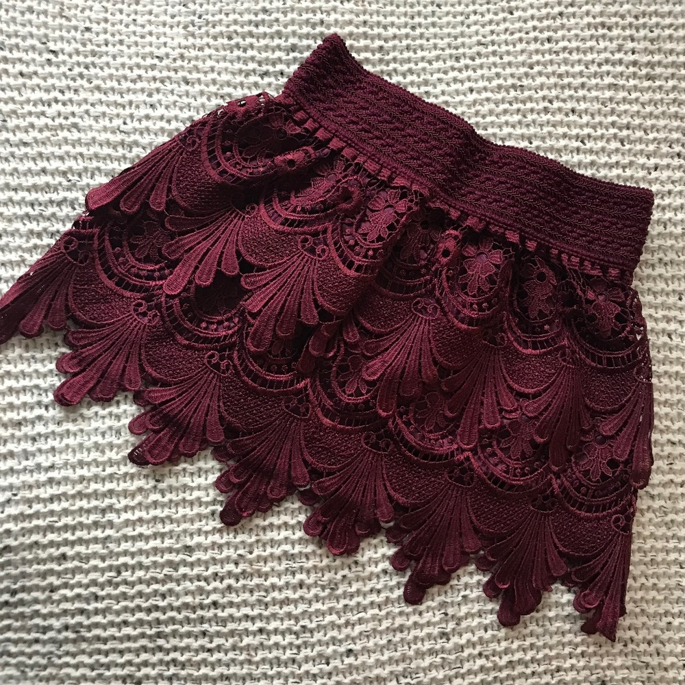 Forever 21 Maroon Crochet Skirt